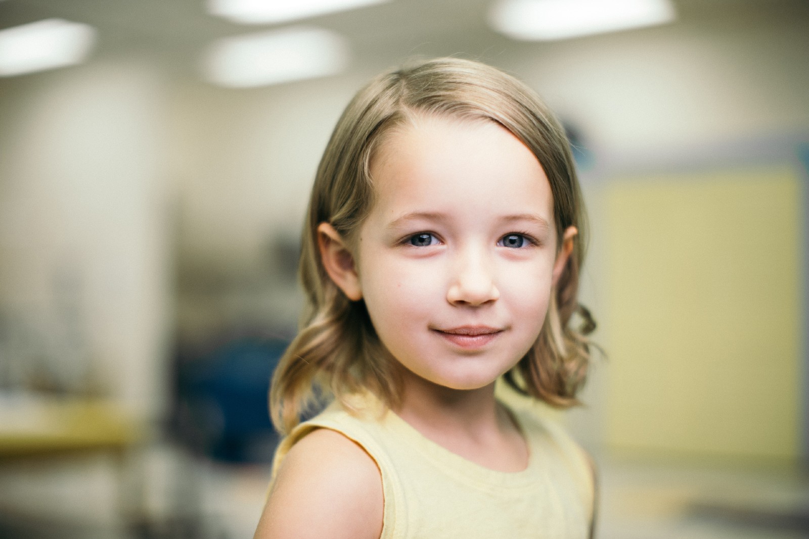 Portrait of Young Girl Patient in Exam Room